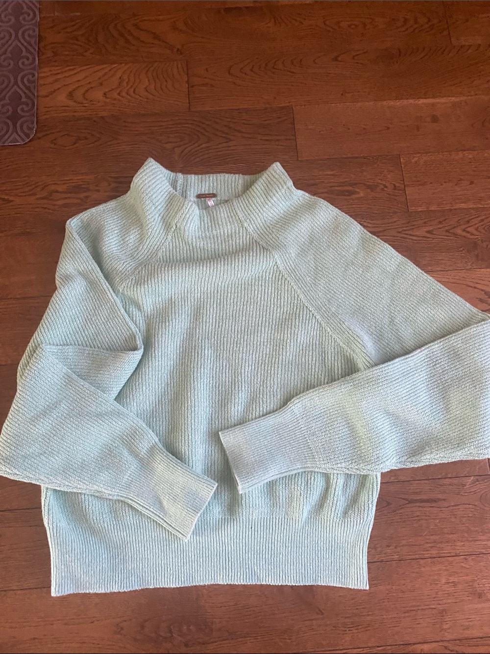 Free people like new light  Mint Ribbed Mock-Neck Women's Sweater S